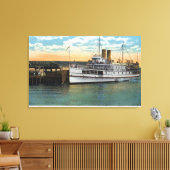 Martha's Vineyard, Sankaty Steamer bij Wharf Canvas Afdruk (Insitu (Woonkamer))