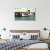 Martha's Vineyard, Sankaty Steamer bij Wharf Canvas Afdruk (Insitu (Slaapkamer))
