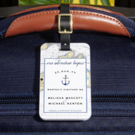 Martha's Vineyard Save the Date Wedding Bagagelabel