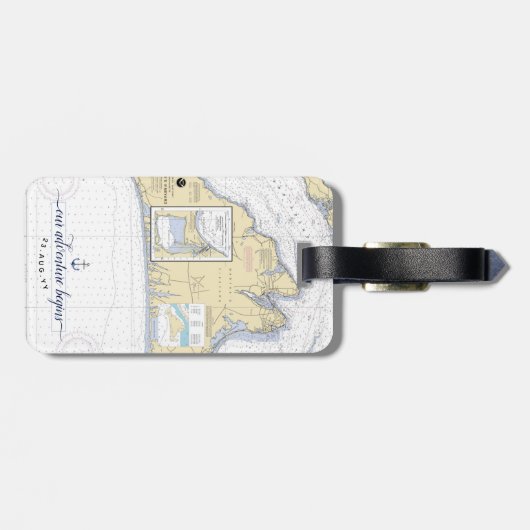 Martha's Vineyard Save the Date Wedding Bagagelabel (Achterkant horizontaal)