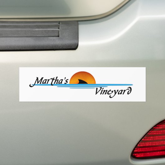 Marthas Vineyard Shark Bumpersticker (Op auto)