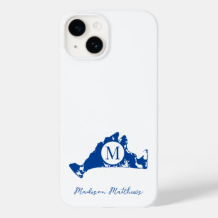 Martha's Vineyard Simple Map Blue Name Case-Mate iPhone 14 Hoesje