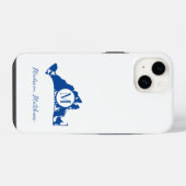 Martha's Vineyard Simple Map Blue Name iPhone Hoesje (Achterkant horizontaal)