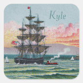 Martha's Vineyard Square Stickers (Voorkant)