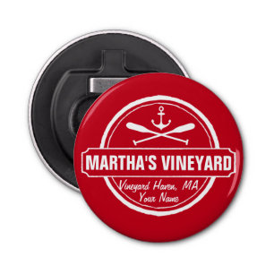 Martha's Vineyard, stad MA, naam, nautisch anker Button Flesopener