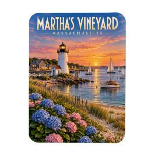 Martha's Vineyard Sunset Lighthouse Massachusetts Magneet