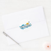 Martha's Vineyard "Surf" Design. Ronde Sticker (Envelop)