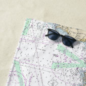 Martha's Vineyard to Block Island Nautische kaart Strandlaken (In situ)