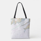Martha's Vineyard to Block Island Nautische kaart Tote Bag (Achterkant)