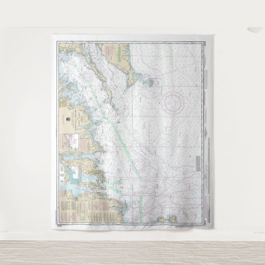 Martha's Vineyard to Block Island Nautische kaart Wandkleed (Voorkant)