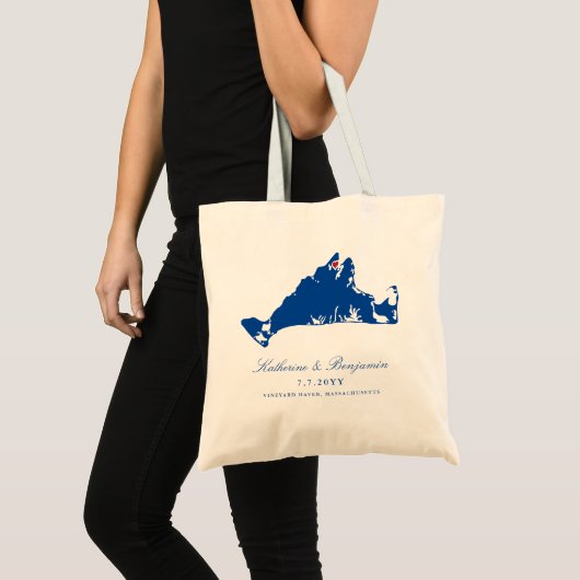 Martha's Vineyard Trouw Vineyard Haven Welkom Tote Bag (Voorkant (product))
