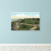 Martha's Vineyard, Uitzicht van de lucht van Ocean Canvas Afdruk (Insitu (Houten vloer))