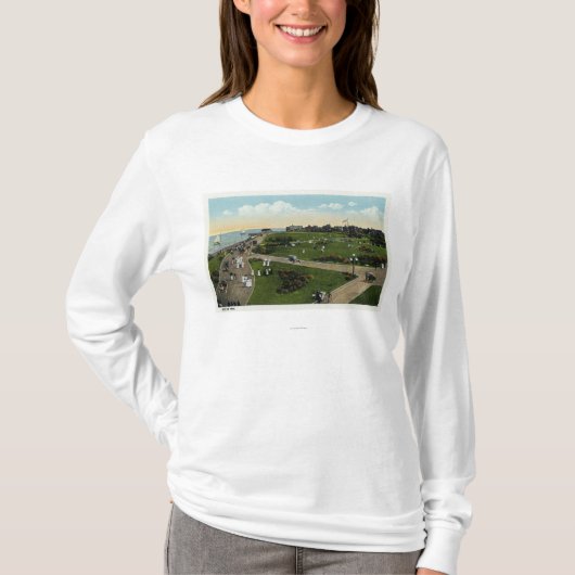 Martha's Vineyard, Uitzicht van de lucht van Ocean T-shirt (Voorkant)