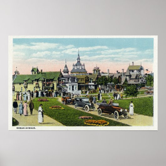 Martha's Vineyard, Uitzicht van Ocean Avenue Poster (Voorkant)