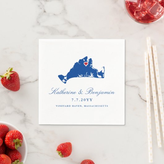 Martha's Vineyard Vineyard Haven Wedding Napkin Servet (Insitu)