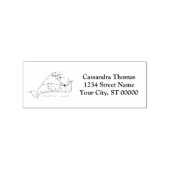 Martha's Vineyard Vint Kaart #1 Naam Retouradres Rubberstempel (Afrduk)