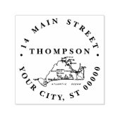 Martha's Vineyard Vint Kaart #1 Naam Retouradres Zelfinktende Stempel (Design)