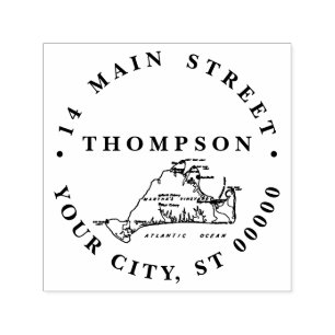 Martha's Vineyard Vint Kaart #1 Naam Retouradres Zelfinktende Stempel