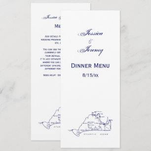 Martha's Vineyard Vintage Kaart #1 Navy Blauwe