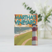 Marthas Vineyard Vintage Reisposter Briefkaart (Staand voorkant)