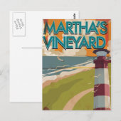 Marthas Vineyard Vintage Reisposter Briefkaart (Voorkant / Achterkant)
