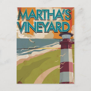 Marthas Vineyard Vintage Reisposter Briefkaart