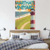 Marthas Vineyard Vintage Reisposter Canvas Afdruk (Insitu (Slaapkamer))
