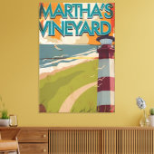 Marthas Vineyard Vintage Reisposter Canvas Afdruk (Insitu (Woonkamer))