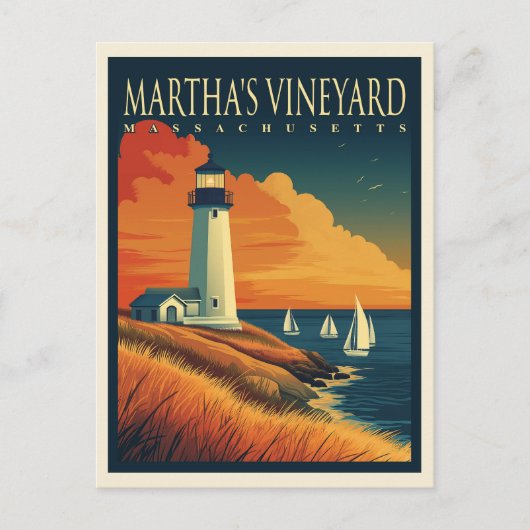 Martha's Vineyard vuurtoren Briefkaart (Voorkant)