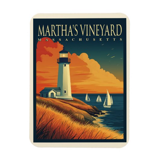 Martha's Vineyard vuurtoren Magneet (Verticaal)
