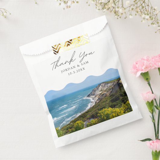 Martha's Vineyard Wedding Beach Foto Bedankzakje (Gezegeld)