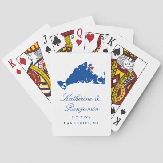 Martha's Vineyard Wedding Favor Vineyard Haven Pla Pokerkaarten (Achterkant)