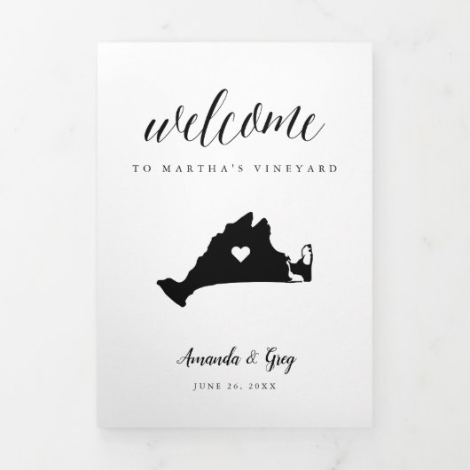 Martha's Vineyard Wedding Welkom Brief Route Drieluik Programma (Cover)