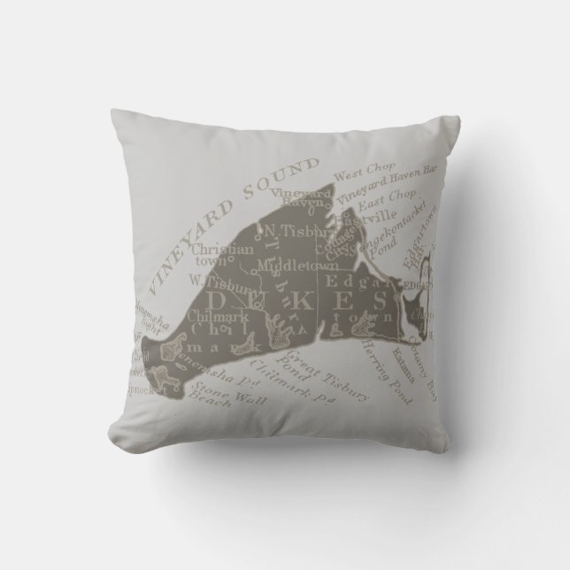  Martha's wijngaard, grijs Kussen (Voorkant)