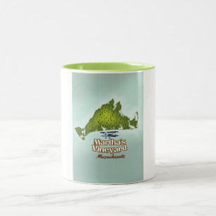 Martha's wijngaard Massachusetts reisposter Tweekleurige Koffiemok