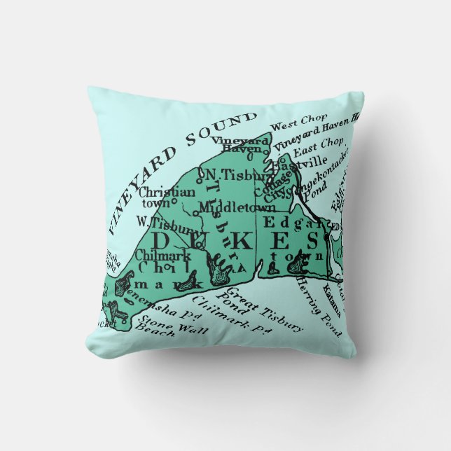 Martha's wijngaard, zee groen Kussen (Voorkant)