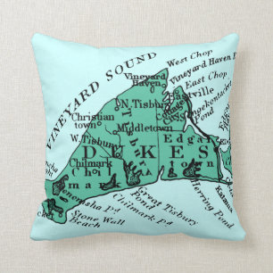  Martha's wijngaard, zee groen Kussen