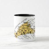  Martha's wijntuin, zwart op goud Mok (Midden)