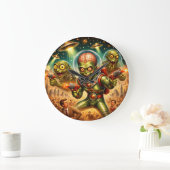 Martiaanse Mayhem Retro Sci-Fi Grote Klok (Huis)