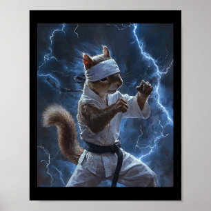 Martial Art Eekhoorn Dragen Karate Gi Lightning A Poster