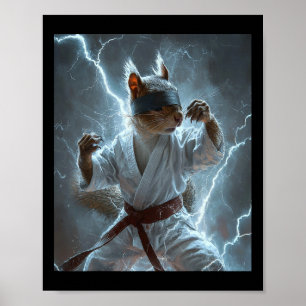 Martial Art Eekhoorn Dragen Karate Gi Lightning A Poster
