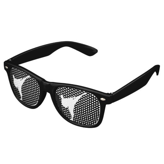 Martial art karate kick ninja zwarte partij tinten retro zonnebril (Gekanteld)