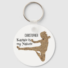Martial Art Karate Silhouette , gepersonaliseerd Sleutelhanger