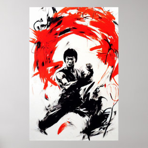 Martial Art Kung Fu Wild Free Spirit Schilderij Poster