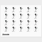 Martial Art Zwart Ninja Star Shiruken Ronde Sticker (Vel)
