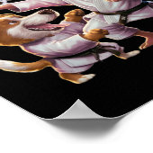 Martial Artist met karate hond en kat in actie G Poster (Hoek)