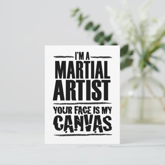 Martial Artist Uw gezicht is mijn canvas Briefkaart (Staand voorkant)