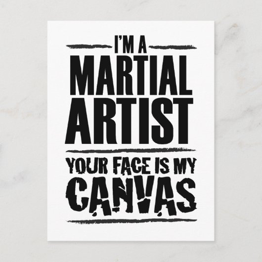 Martial Artist Uw gezicht is mijn canvas Briefkaart (Voorkant)
