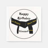 Martial Arts 1e graads Black Belt Verjaardag Servetten (Voorkant)