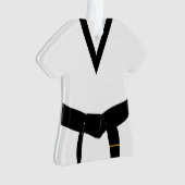Martial Arts 1e graads zwart riem uniform Ornament (voorkant)